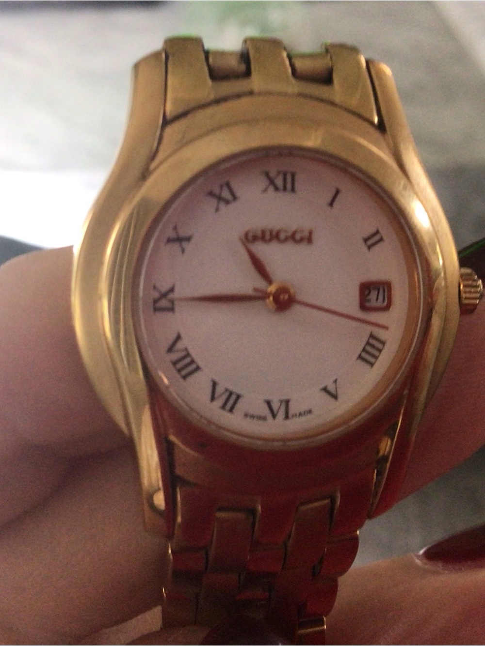 Vintage Gucci Gold-Tone Women's Roman Numeral Bracelet Watch